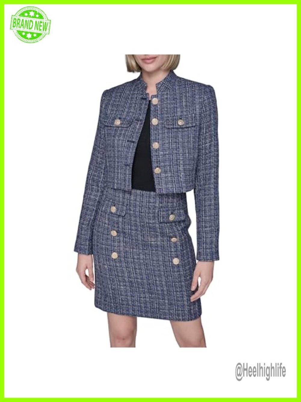 Chic Long Sleeve Embellished Tweed Cropped Jacket